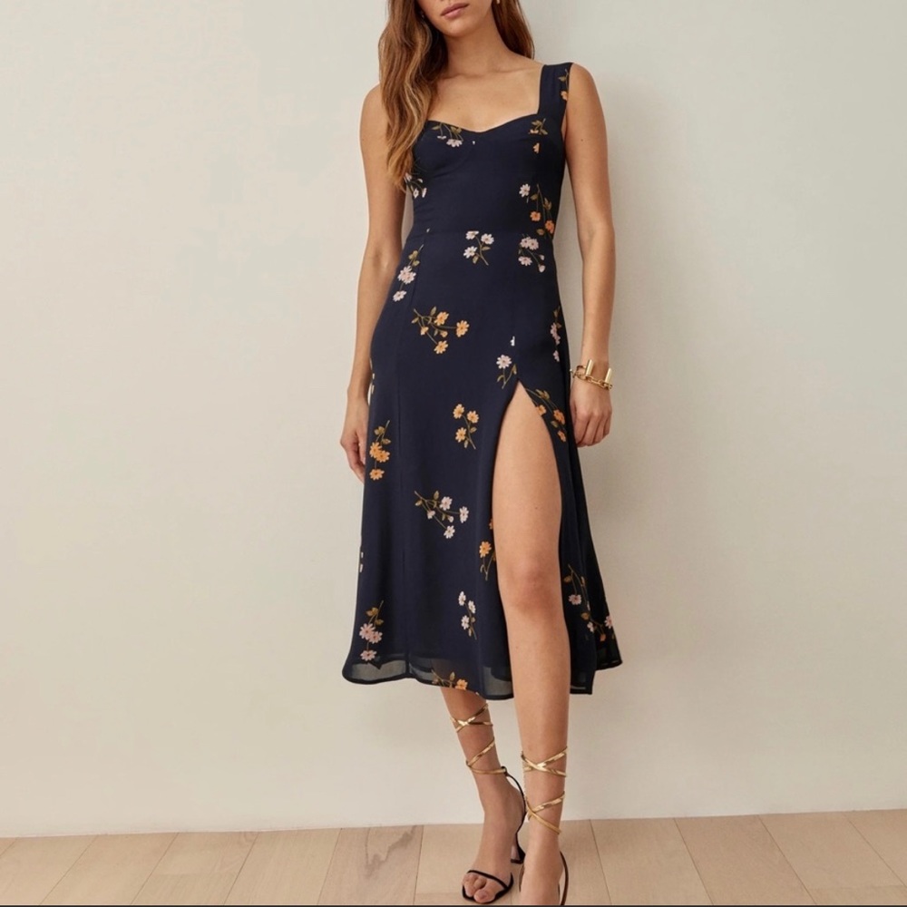 Reformation Fulton Dress in Navy
